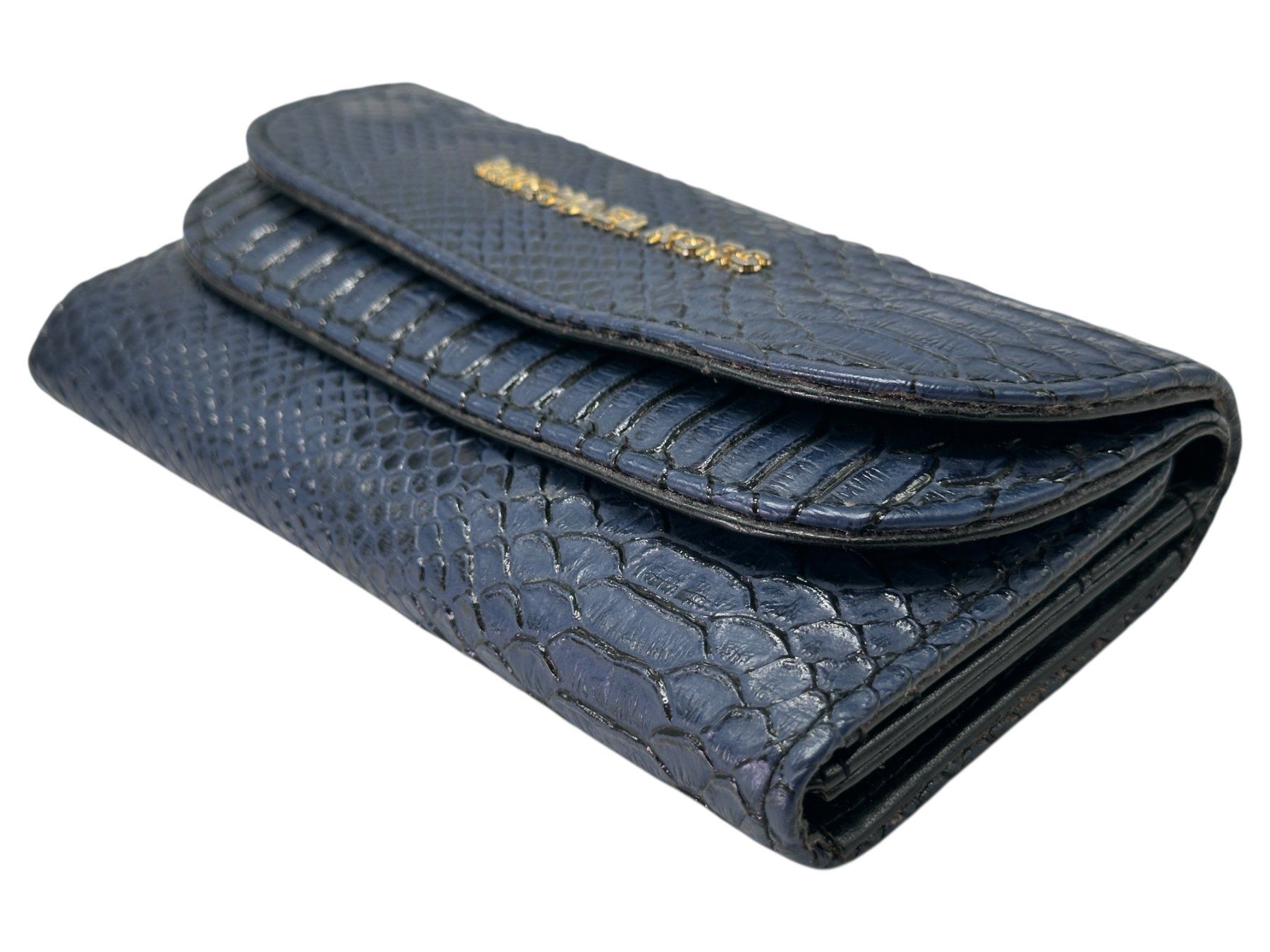 Michael Kors Portamonete: Grand portefeuille Michael Kors en cuir bleu effet python – Usato da Morges venduto da mod_q7tt 2