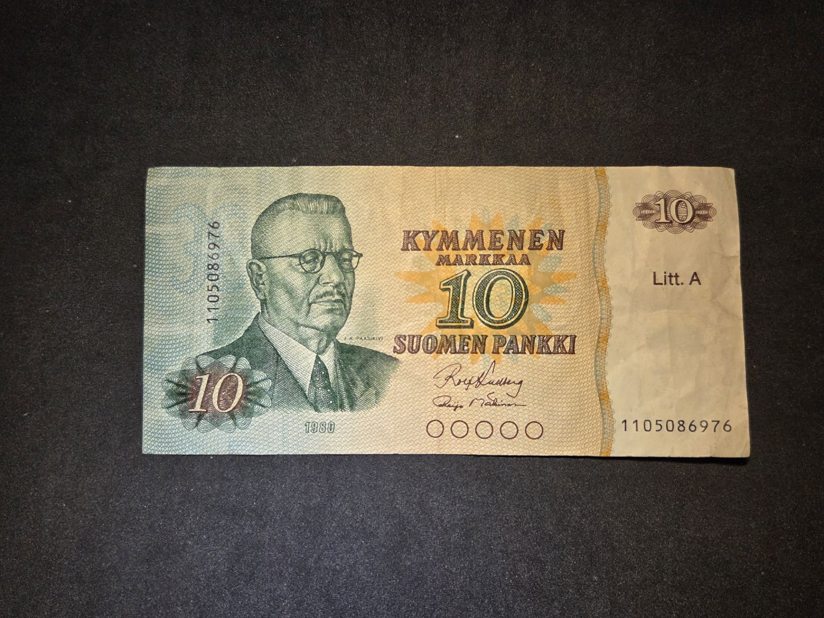 Banknoten: 10 Mark - Finland - 1980 – Gebraucht aus Geroldswil von Antica01