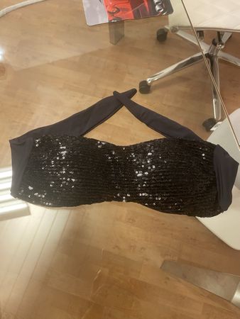 JMP Glitzer Top, Schwarz, Made in Italy Top