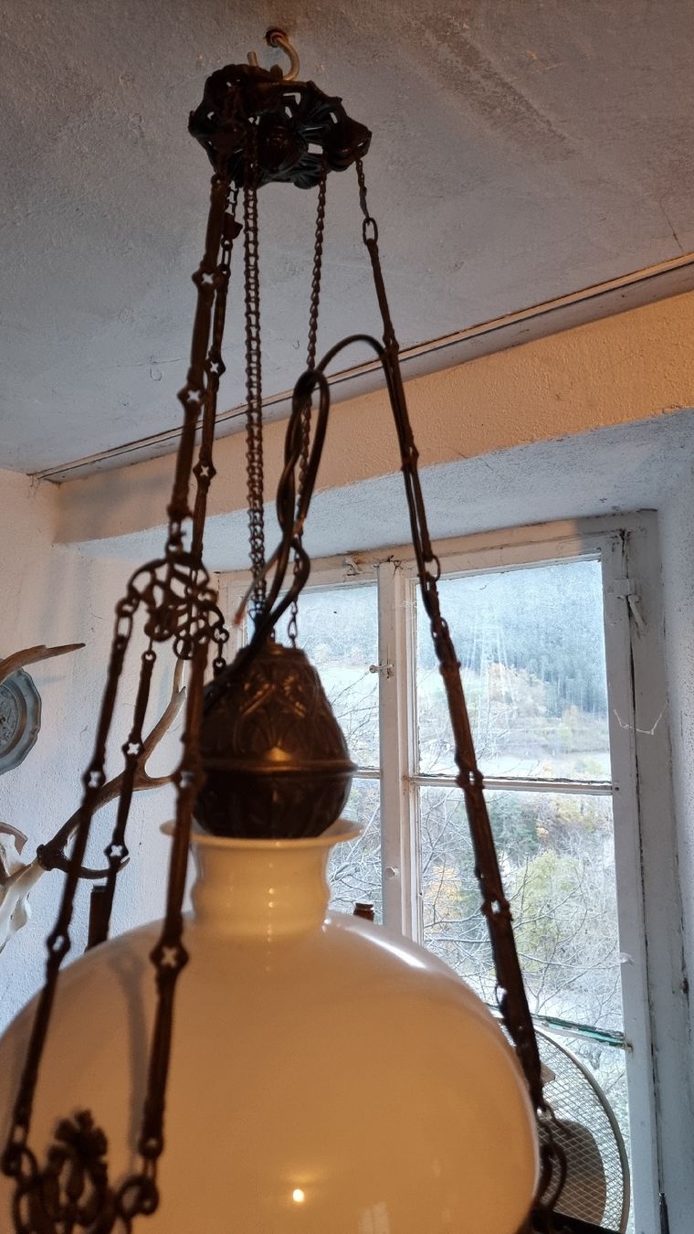Lampade: Elektrifizierte Petrollampe, – Usato da Sils im Domleschg venduto da platin01 4