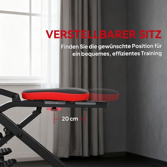 Hometrainer: Trainingsmaschine, verstellbar, klappbar, Rot B-Ware – Nuovo (secondo la descrizione) da Bottighofen venduto da swisshandel24 6