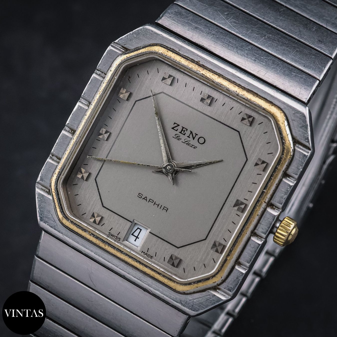 Zeno Orologi: Vintage Zeno De Luxe Saphir Caree – Usato da Zürich venduto da Vintas 1