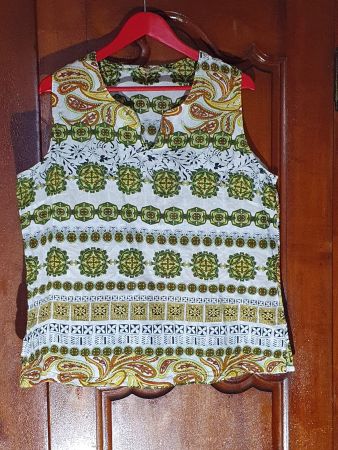 Vintage Bluse/Top, Originell gemustert, ideal für Sommer!