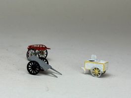 GB1- Weissmetallmodelle Eiswagen und Handkarren