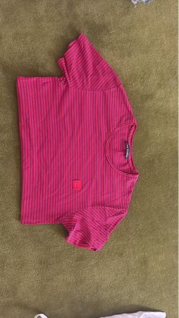 Acne Studios T-Shirt gestreift Pink/Blau Grösse S, Top