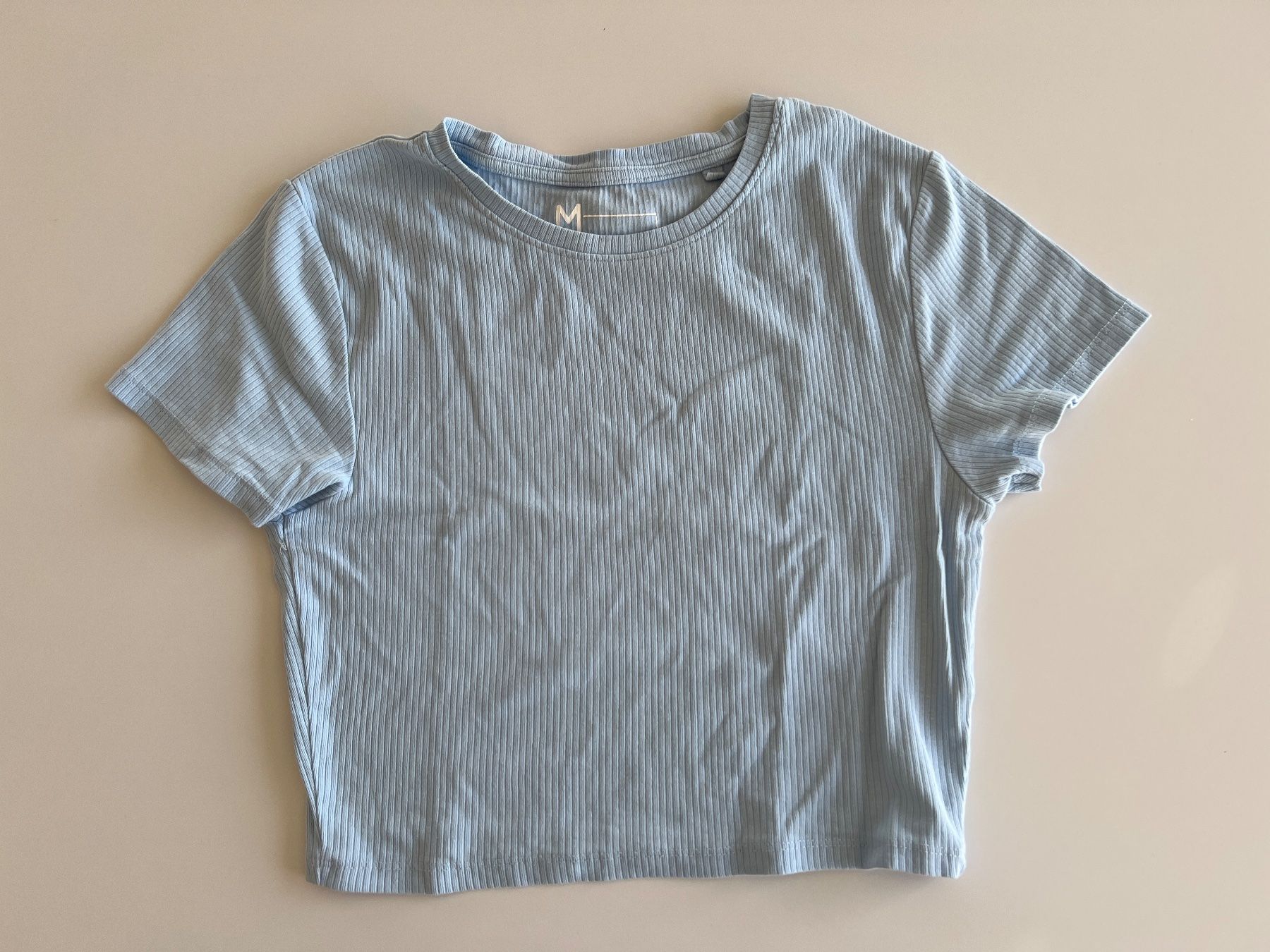 T-shirt: FB Sister - Top T-Shirt mit Rippmuster - M - hellblau – Usato da Büetigen venduto da Jabo