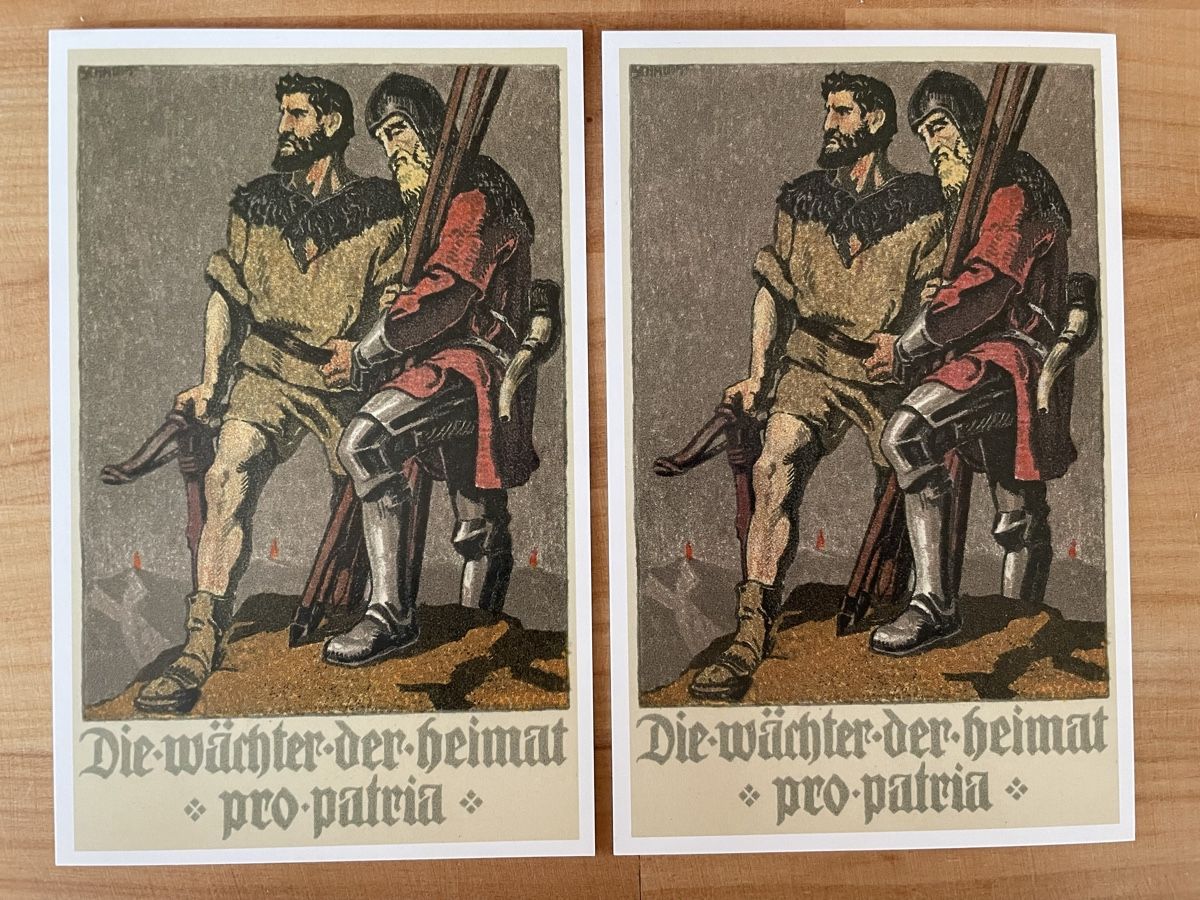 Cartoline postali: AK Bundesfeier / Die Wächter der Heimat – Nuovo (secondo la descrizione) da Rümlang venduto da euqinom16