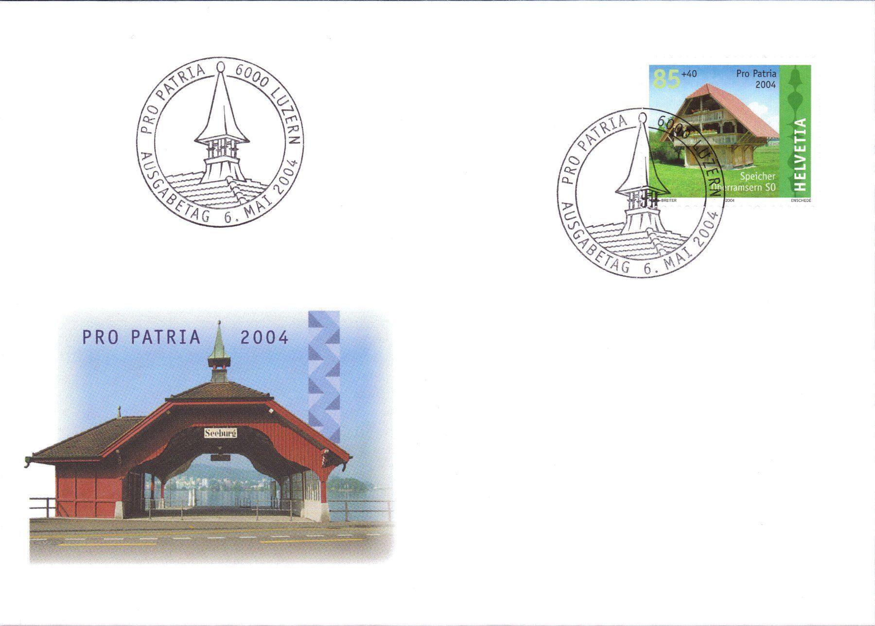 Alle Briefmarken: 2004 FDC Pro Patria Satz      KW 20.00 – Gebraucht aus Eggersriet von stamp303