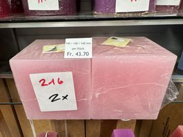 216 Posten Würfel Kerze/n 140 x 140 x 140 aus Liquidation