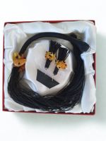 Handgefertigtes Schmuck-Set aus Naturbernstein und Silber
