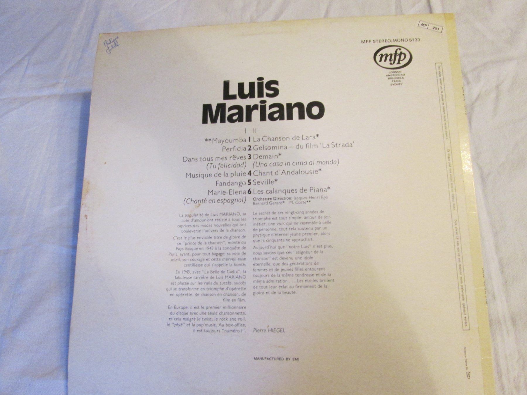 Dischi in vinile: Luis Mariano - Vinyle 33T - mfp – Usato da la Chaux-de-Fonds venduto da Lampe 5