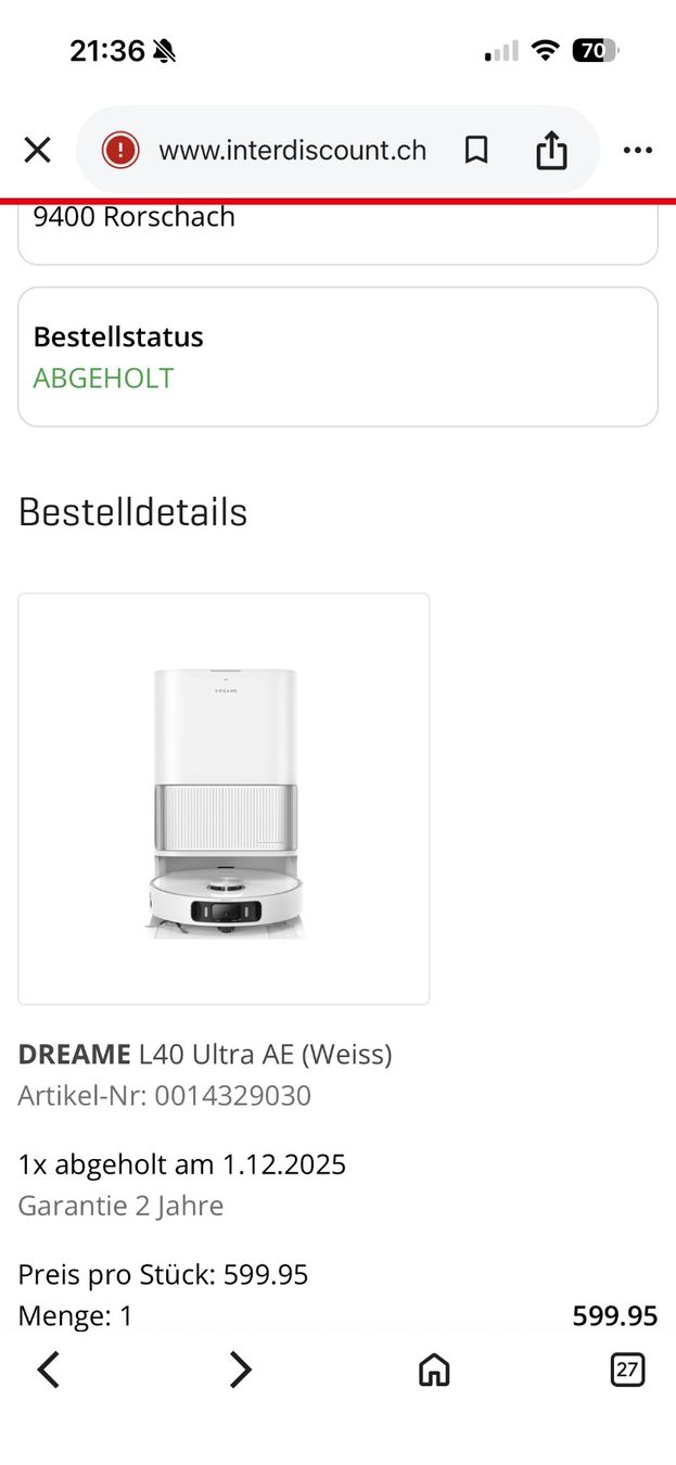Dreame Aspirapolveri & Accessori: Dreame L40 Ultra ae – Usato da Goldach venduto da Feristah 3