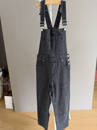 H&M Black Denim Dungarees Size UK 4, EUR 36, US 4