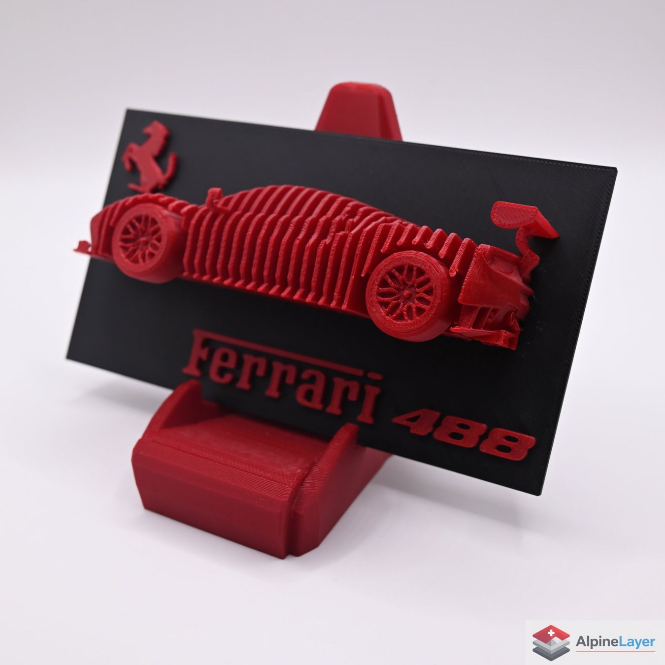 Statuette: Ferrari 488 Layered 3D Printed Wall Art Red Black – Nuovo (secondo la descrizione) da Losone venduto da AlpineLayer 3