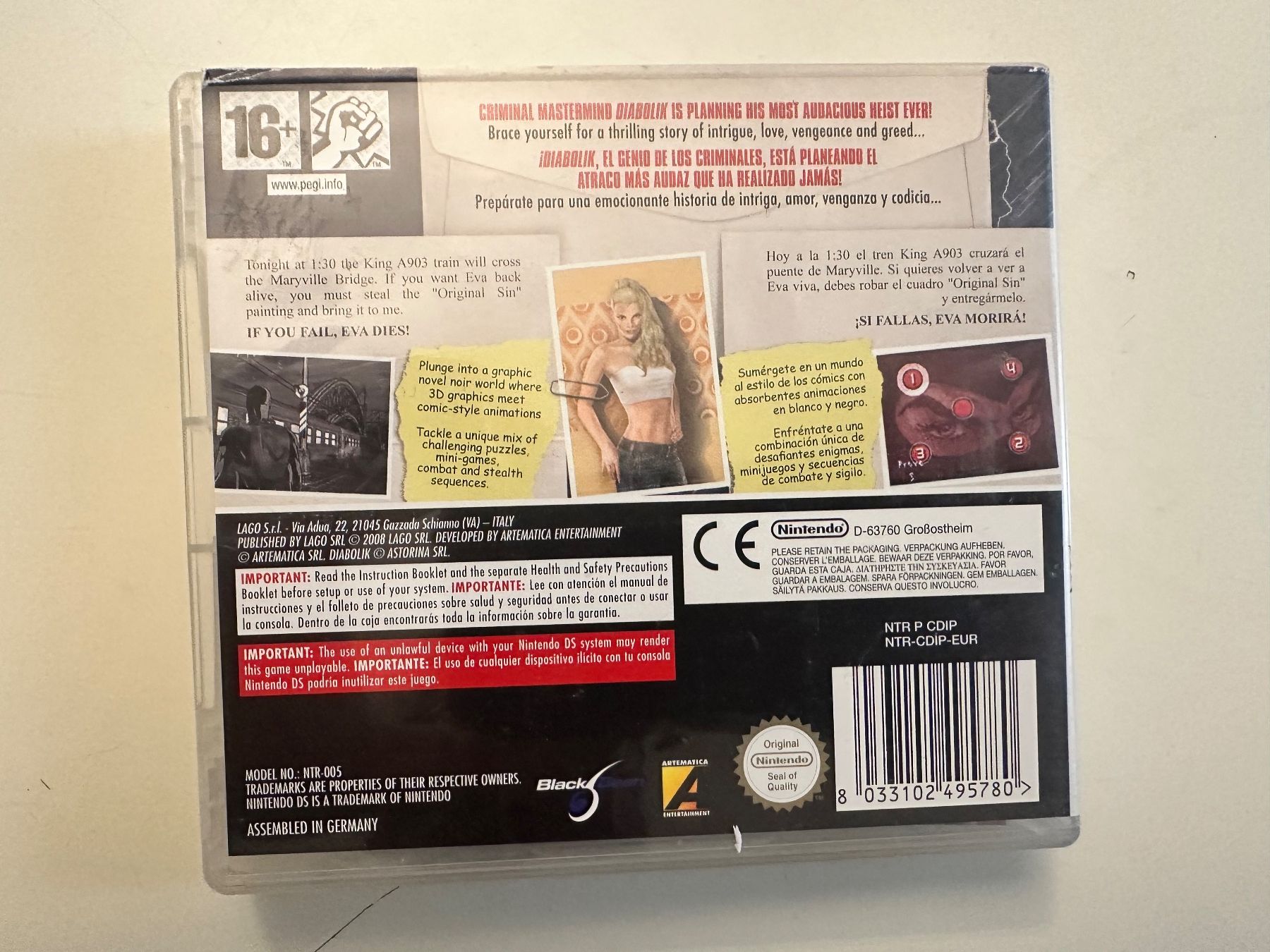 Giochi: NINTENDO DS GAME THE ORIGINAL DIABOLIK SIN – Usato da Münsingen venduto da Ganjam 2