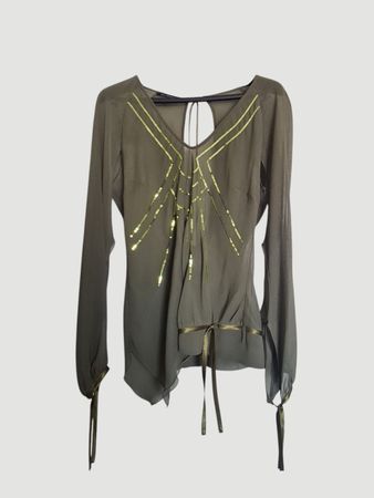 Blouse Ana Sousa avec sequins, dos ouvert, taille 38