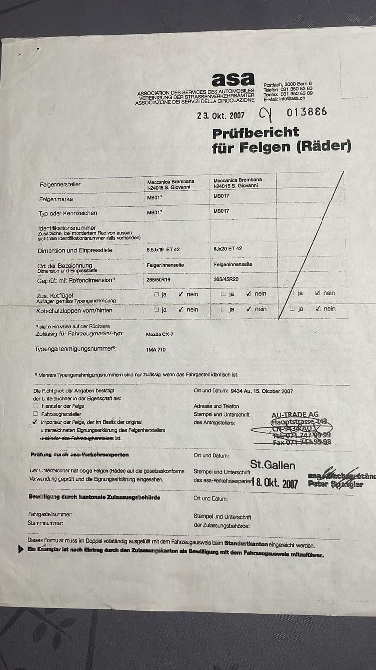Mazda Cerchioni: Felgen für MAZDA CX 7 – Usato da Dielsdorf venduto da dvgl3744 4