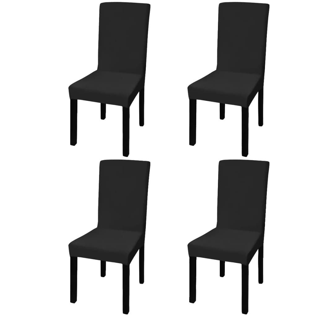 Vidaxl Sedie: vidaXL Stretch-Stuhlhussen Gerade 4 Stk. Schwarz – Nuovo e nell'imballaggio originale da Baar venduto da vidaxl