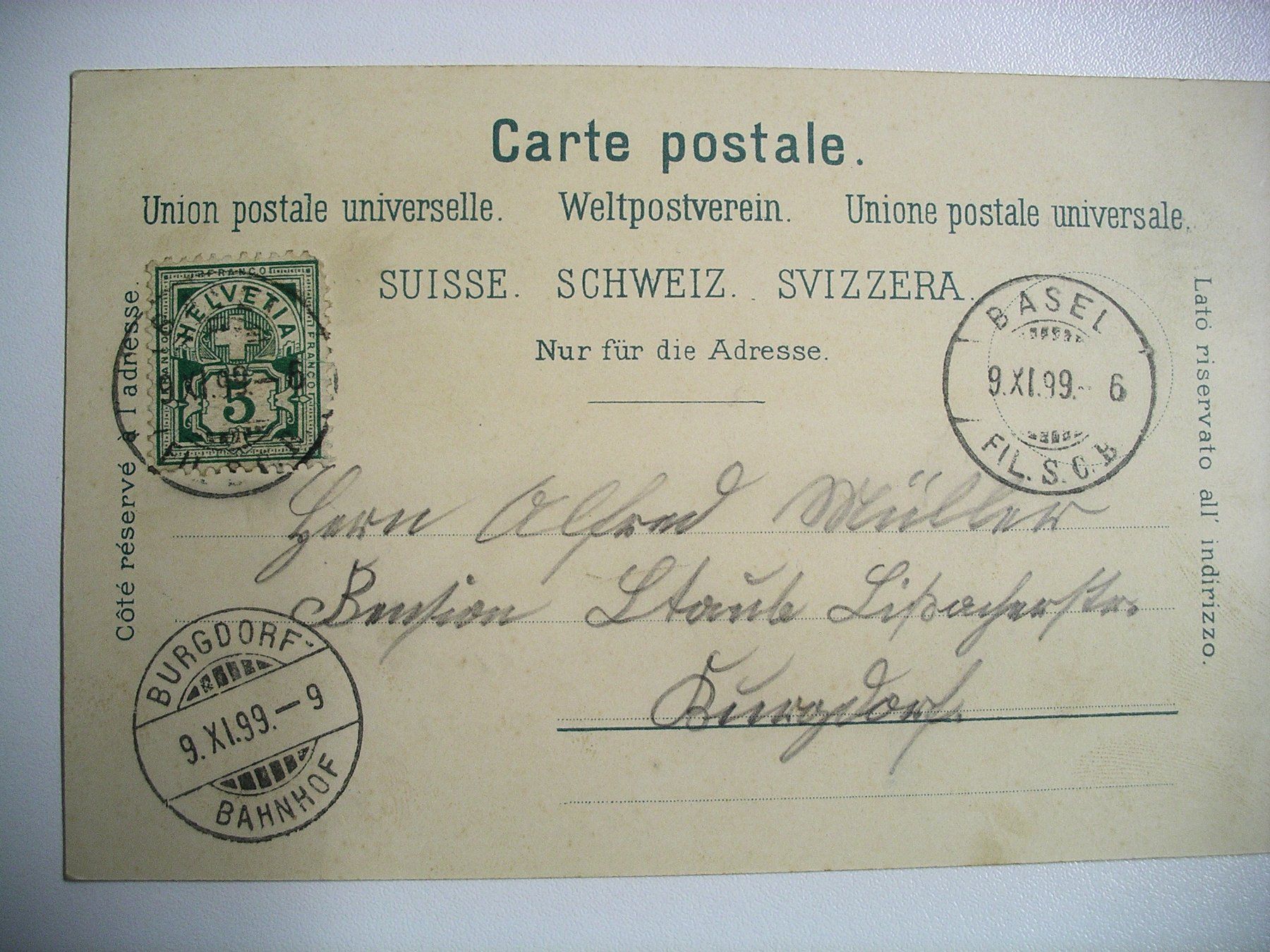 Cartoline postali: farbigeLithoAK  SISSACH – Usato da Oberhofen am Thunersee venduto da luuping99 1