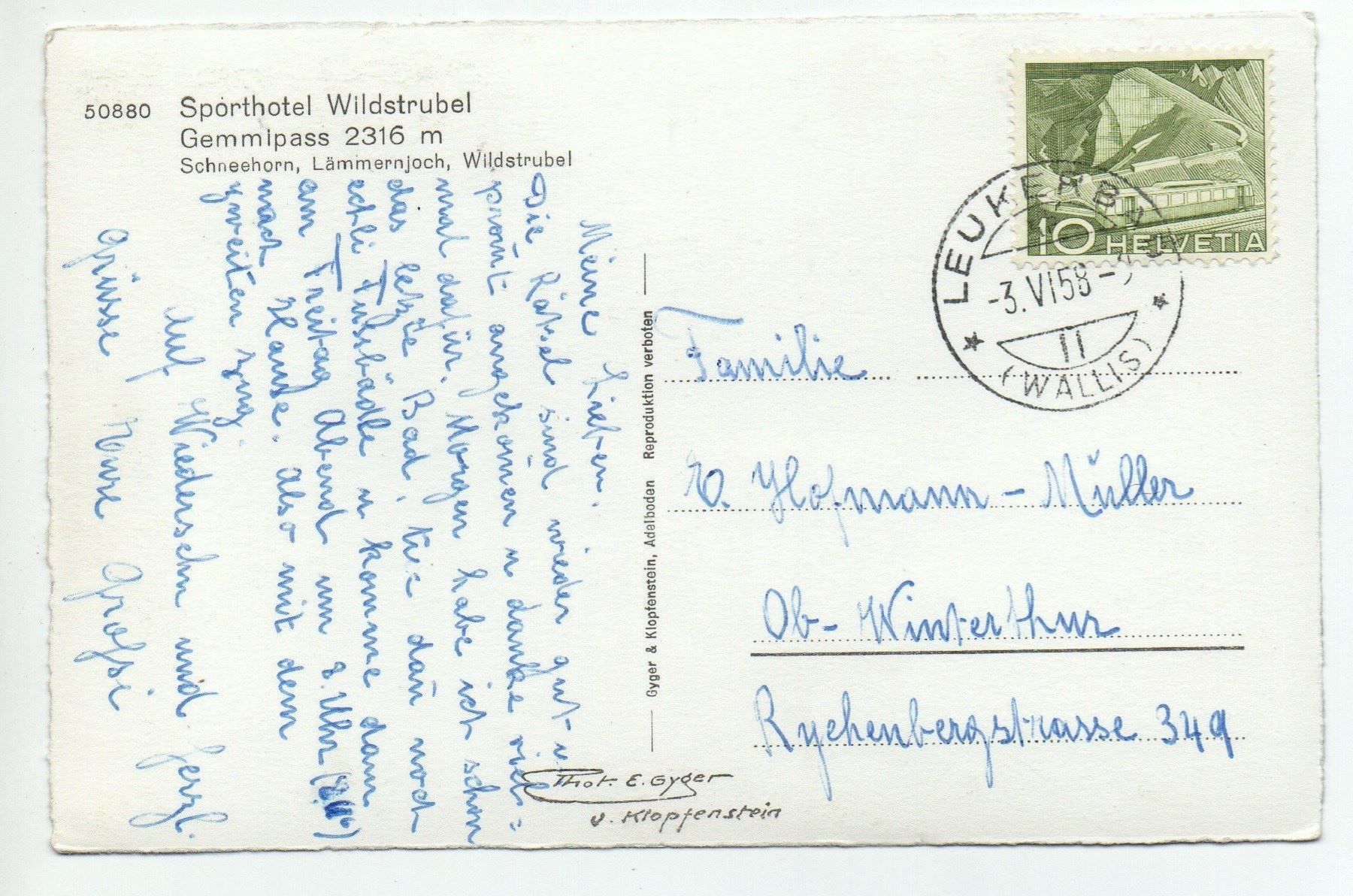 Cartoline postali: GEMMIPASS Sporthotel Wildstrubel – Usato da Jona venduto da philajona 1