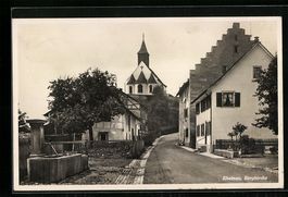 Rheinau, Strassenpartie mit Bergkirche