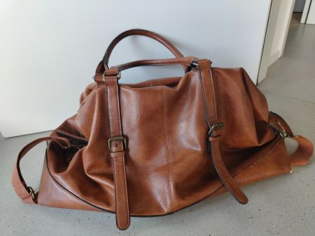 Handtasche / Weekender – Cognac Braun mit Vintage-Hardware