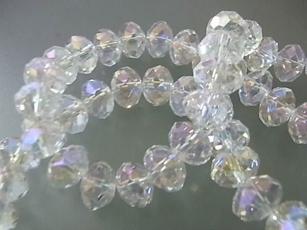 Perle (finte): 10 Glasperlen transparent AB  8x6mm – Nuovo (secondo la descrizione) da Alpnachstad venduto da perlengaby 1
