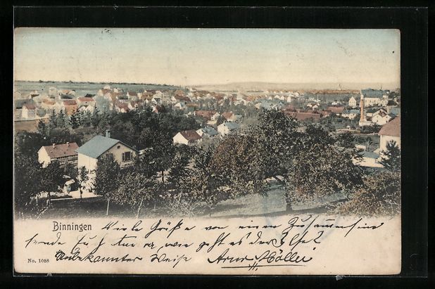 Cartoline postali: Binningen, Ortsansicht aus der Vogelscha – Usato da Berlin venduto da bartko-reher