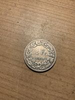 Sehr seltene 2 Schweizer Franken Silber Münze Jahrgang 1905