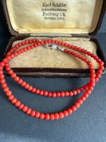 Vintage echte Korallen Kette mit Silber Verschluss 925