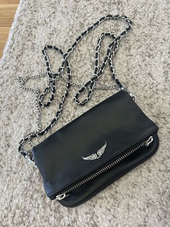 Sac bandoulière Zadig & Voltaire noir, chaîne argentée ✨