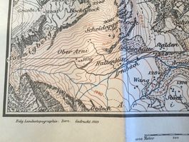 Faltprospekt,Excursionskarte Kurv.Wolfenschiessen1929, antik