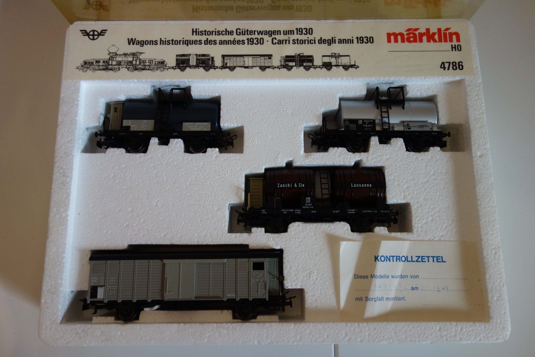 Märklin Modellini di ferrovie: 4786 Güterwagen-Set SBB 4-teilig – Usato da Walenstadt venduto da Walenseeelch 1
