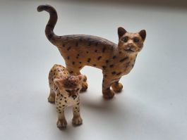 SCHLEICH   🐆🐈  2  Wildkatzen / Bengal 16654 & Gepard 14327