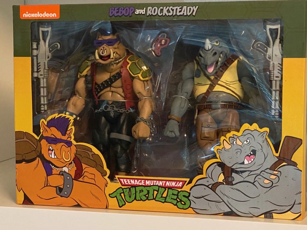 Lot De Figurines Playmates Toys - Bebop Et Rocksteady - Tortues Ninja - Mix And Match Mutations