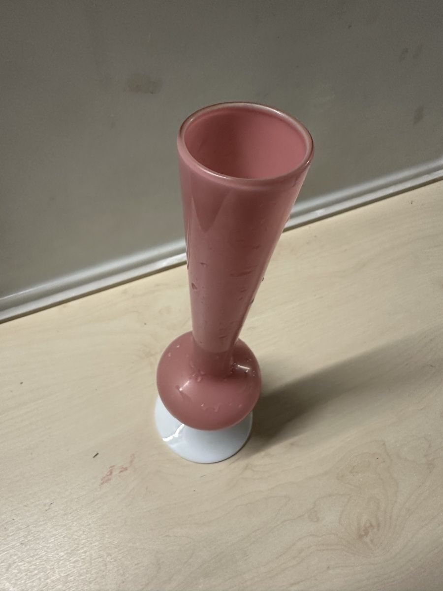 Vasen & Gefässe: Vase vintage rose et blanc 27cm – Gebraucht aus Lausanne von artnouveau04 2