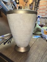 Antike Keramik Vase mit Goldrand (DU)