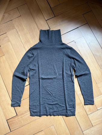 HOLZWEILER - Rollkragen Merinowolle Strickpullover grau S