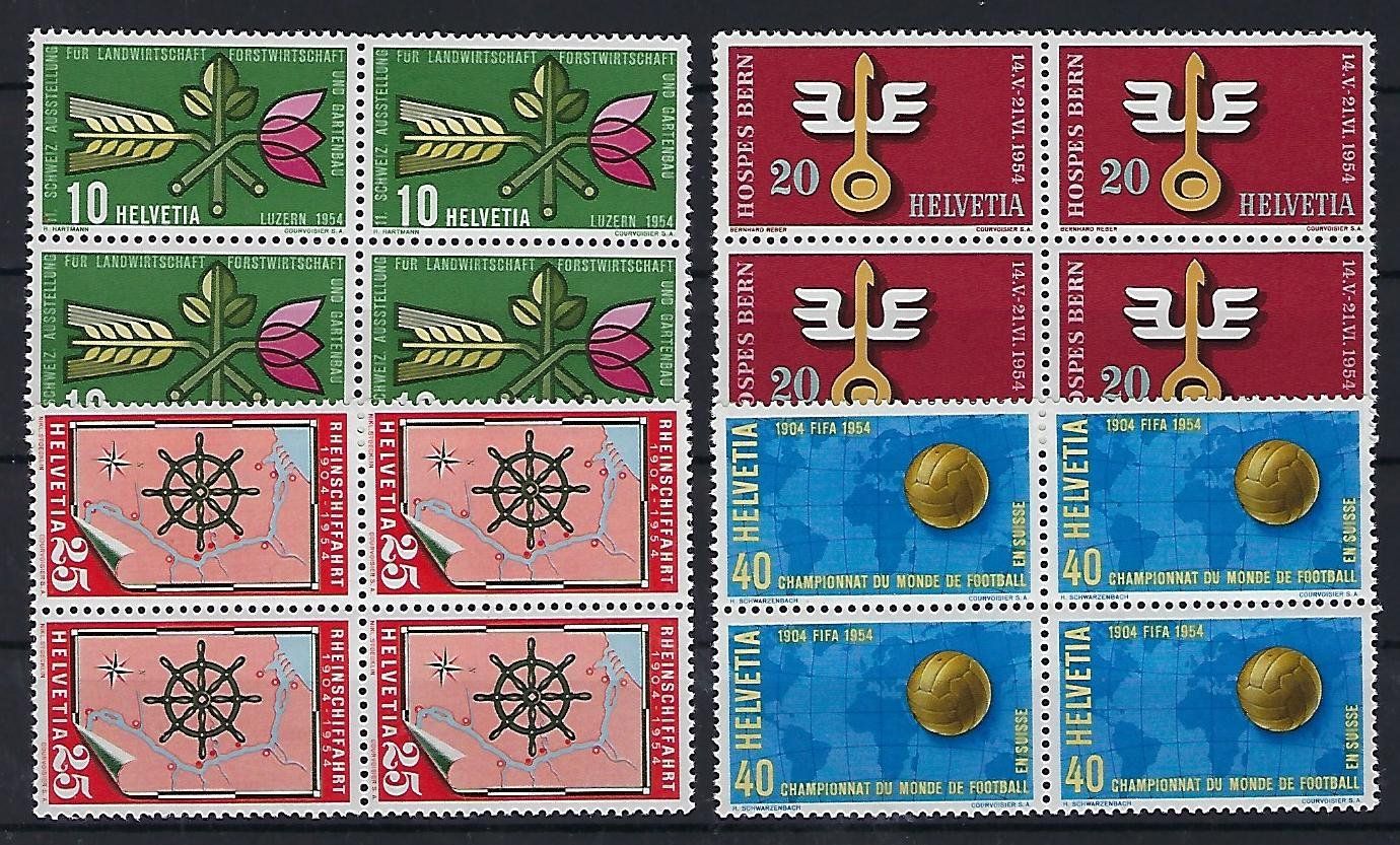 Tutti i francobolli: Werbemarken 1954 Viererblocks postfrisch   14493 – Usato da Lunden venduto da Animus999