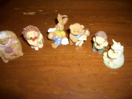 Konv. 6 kleine Osterfiguren Lamotte Hasen Teddybär Igel