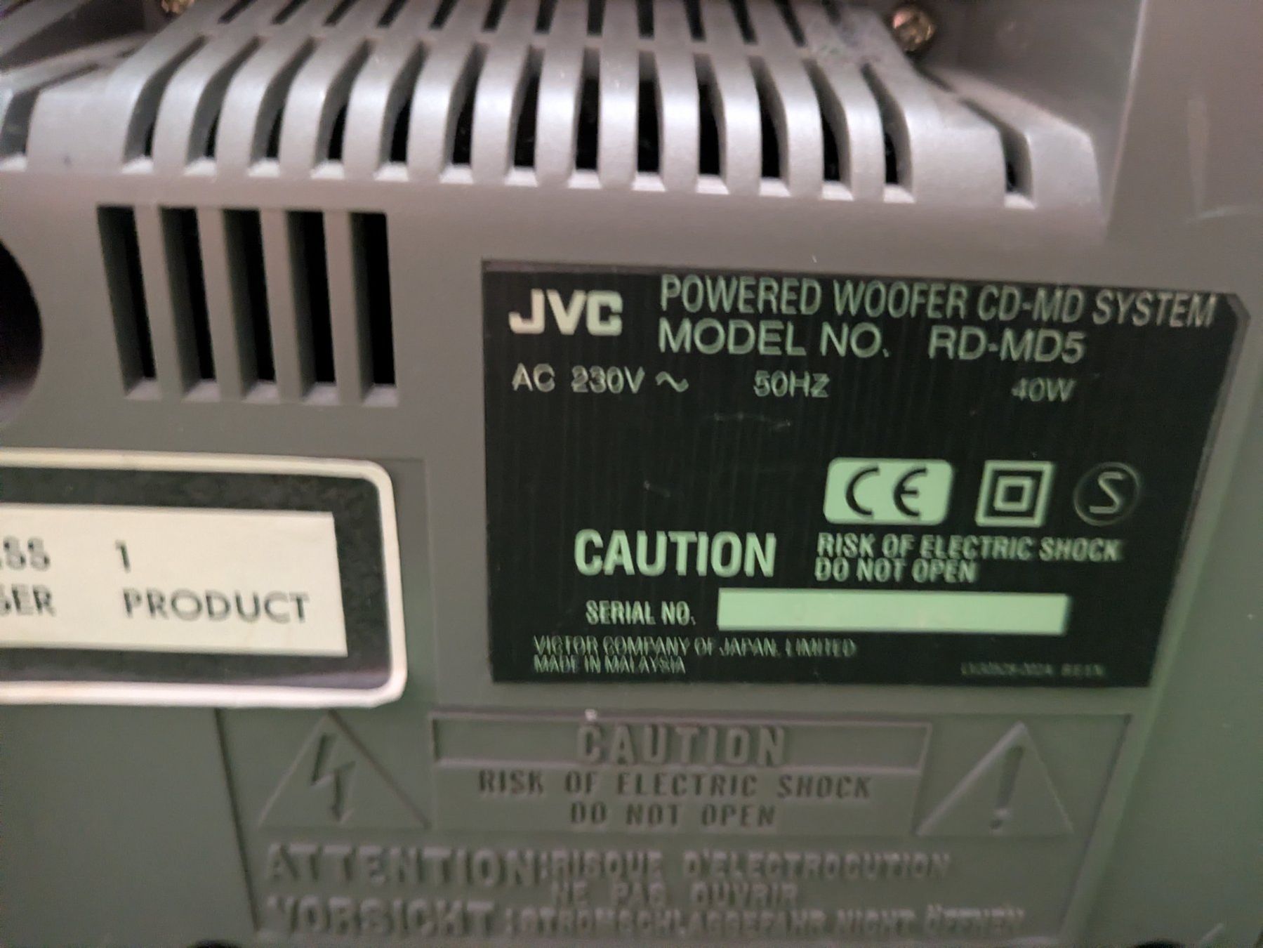 JVC Sistemi audio & multimediali: JVC CD-MD System RD-MD5 mit Subwoofer gebraucht – Usato da Oberhasli venduto da Ohasli201 4