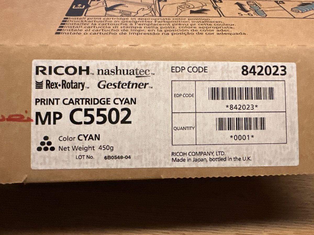 Ricoh Cartucce per stampanti & toner: Toner Cyan – Nuovo e nell'imballaggio originale da Oberwangen b. Bern venduto da Audiofisch