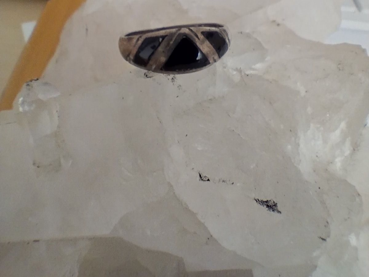 Anelli: RING SILBER 925 MIT SCHWARZER MUSTERUNG – Usato da Romanshorn venduto da BoutiqueA 3