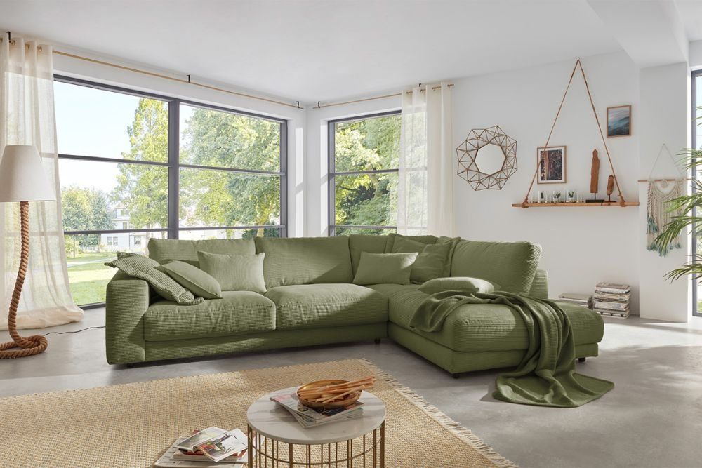 Divani: Ecksofa High End in Cord turtle Rechts – Nuovo e nell'imballaggio originale da Bischofszell venduto da deluxe-moebel