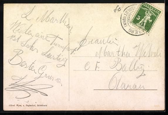 Cartoline postali: Ober-Balmberg bei Solothurn, Blick zum K – Usato da Berlin venduto da bartko-reher 1