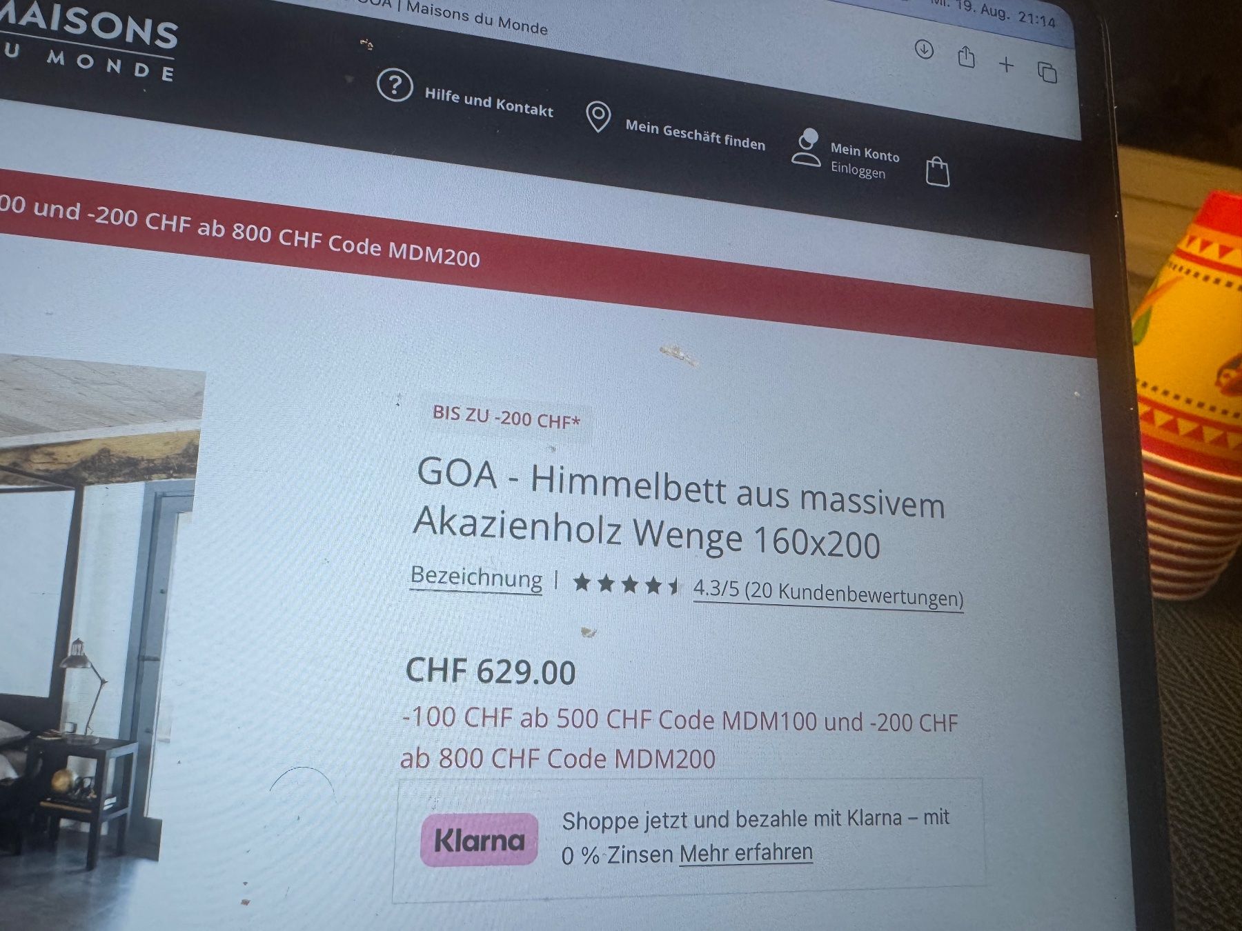 Maisons du monde Betten: Himmelbett – Gebraucht aus Udligenswil von Reina14 2