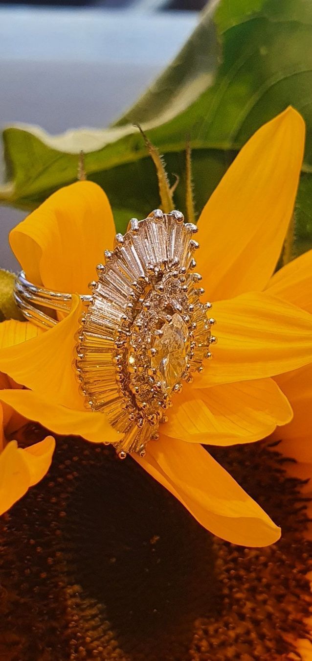 Anelli: Solitär Entourage Diamanten Ring Platin – Usato da Unterägeri venduto da Altgoldschmuck 9