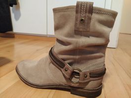 Stiefelette, abnehmbare Schnalle, Leder, NP 119.-, 40, NEU