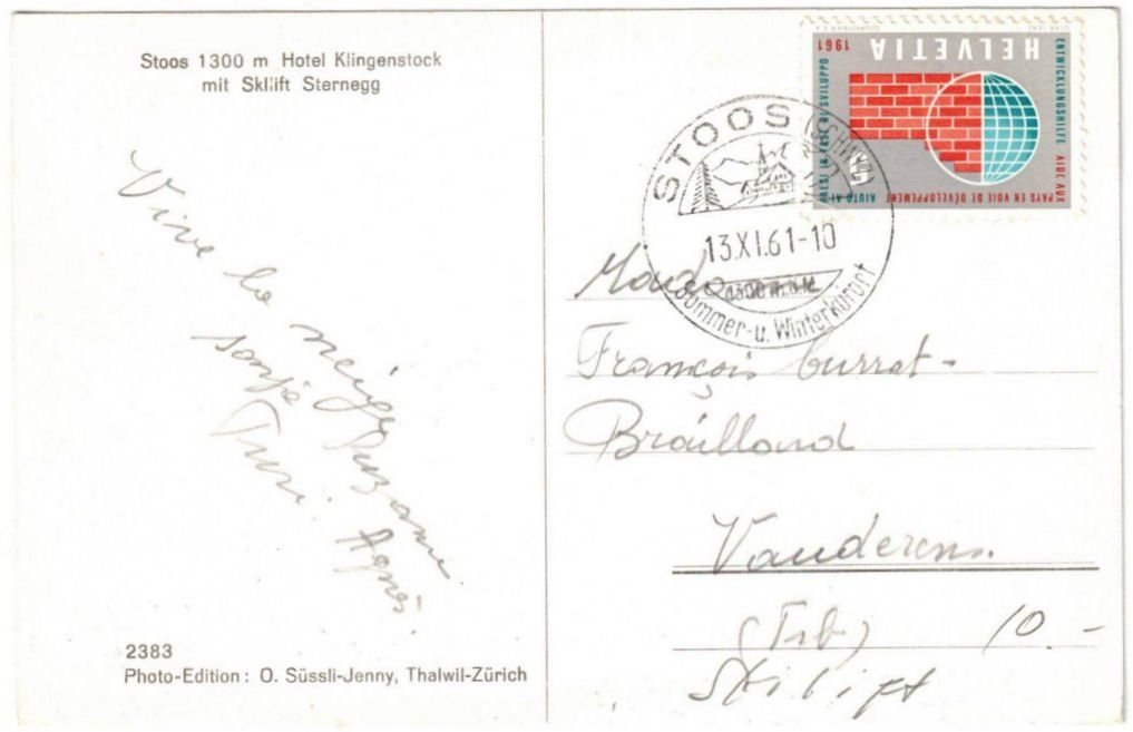 Cartoline postali: Stoos - Skilift Sternegg – Usato da Binningen venduto da Mountainrider 1