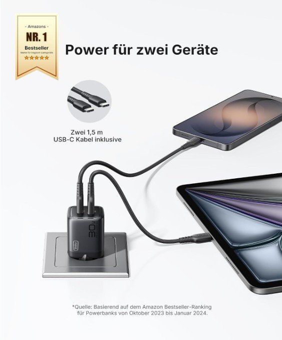 Ladegeräte: 2xINIU 30W USB C Ladegeräte, mit 60W Kabel – Neu und originalverpackt aus Münchenbuchsee von penny9 4